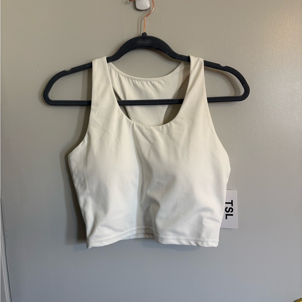 TSL White Racerback Sports Bra